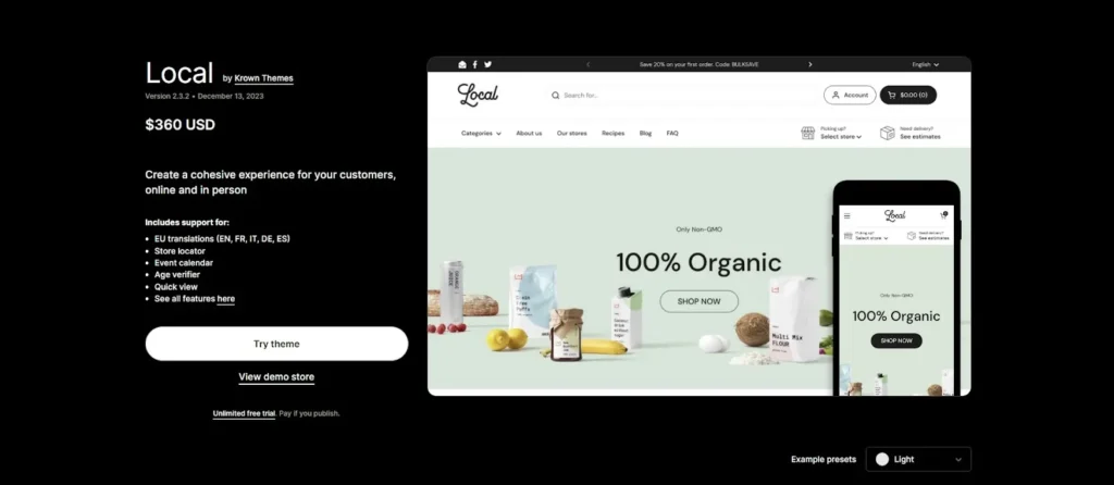 Shopify Local Theme